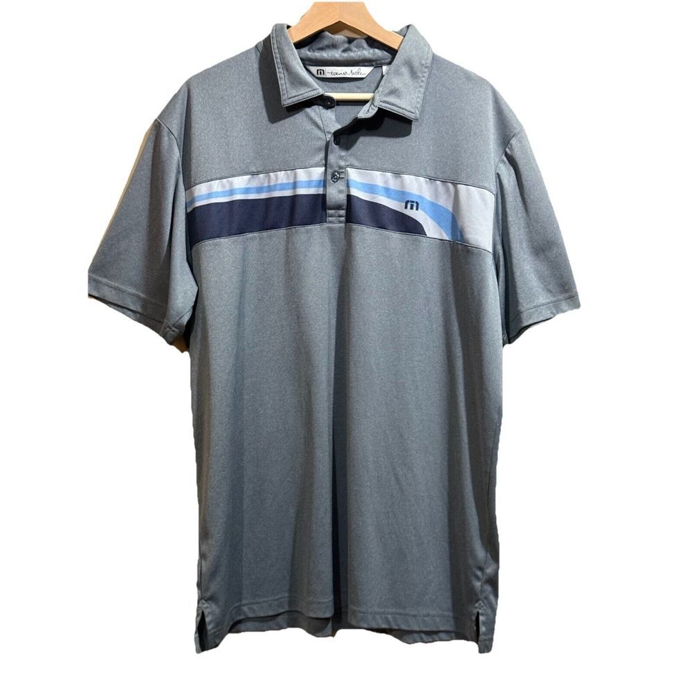 Travis Mathew Men's Taxiway Gray Polyester‎ Polo Shirt Size XL